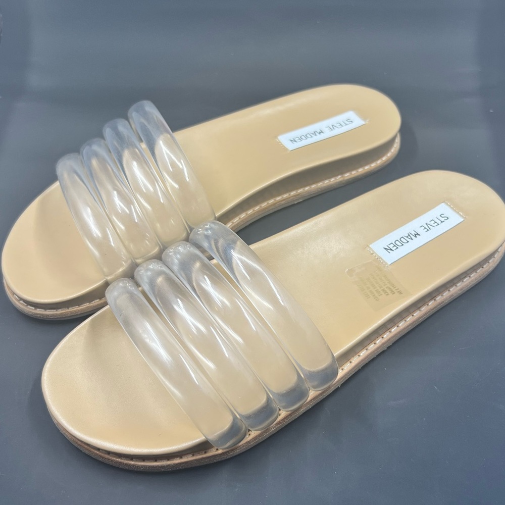 Brand New Steve Madden Clear Sandals/Slides